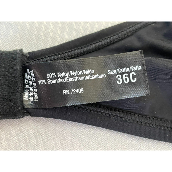 Rene Rofe Womens Lined No Wire BRA - Size 36C - Black - Picture 6 of 6